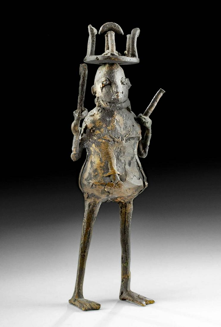 20th C. West African Bronze Standing Male Figure (1 of 3)
