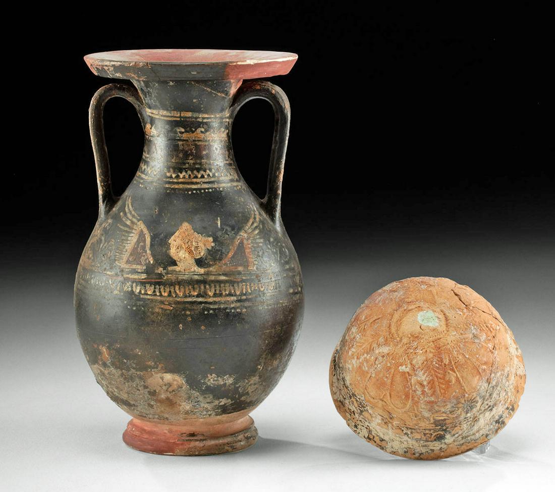 Greek Pottery Gnathian Amphora + Megarian Bowl (1 of 4)
