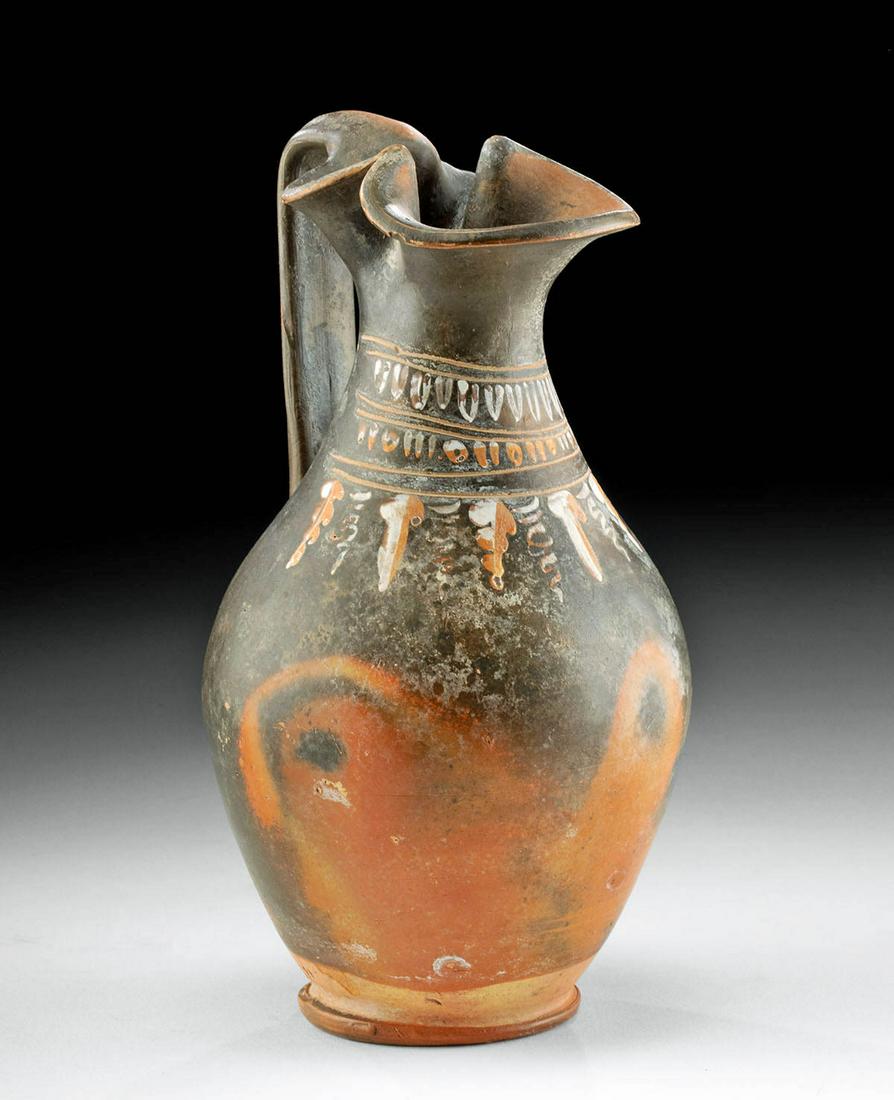Greek Gnathian Polychrome Trefoil Oinochoe (1 of 4)