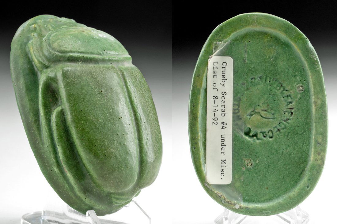Early 20th C. Grueby Glazed Pottery Scarab (1 of 5)