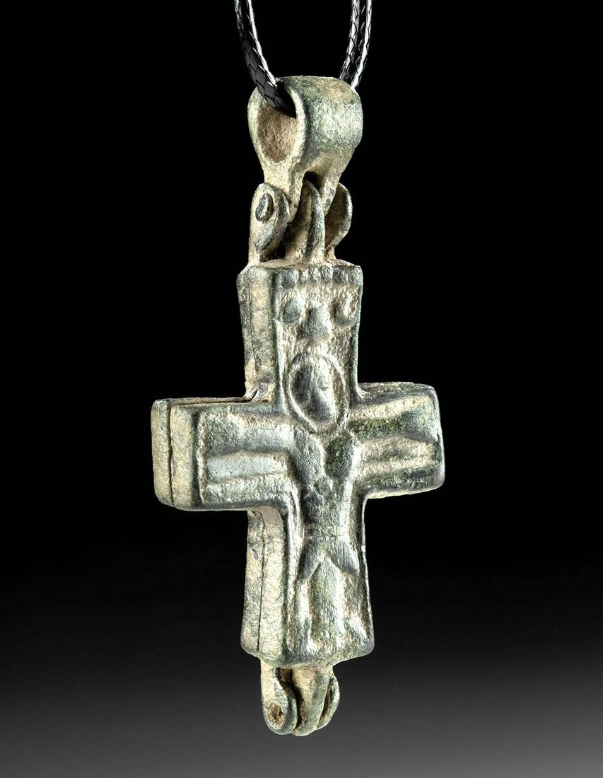 Byzantine Leaded Bronze Reliquary Cross Pendant (1 of 3)