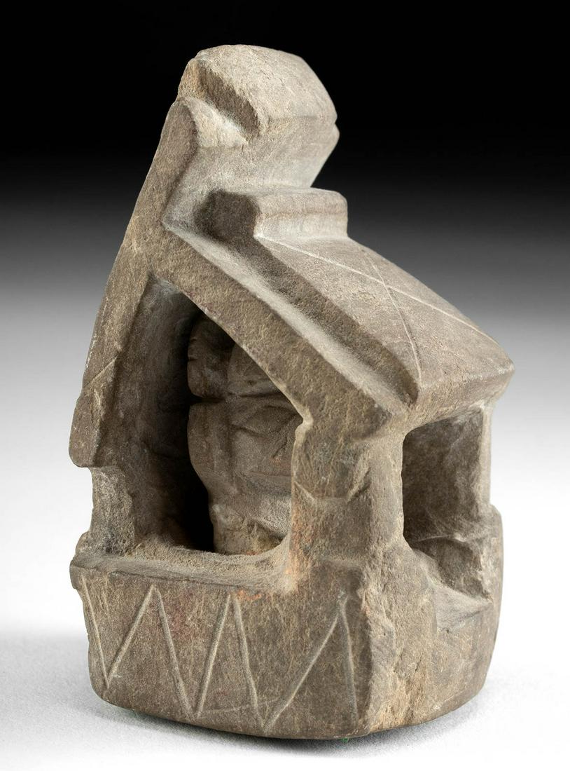 Rare Recuay Stone Effigy Temple Model w/ Figure (1 of 5)