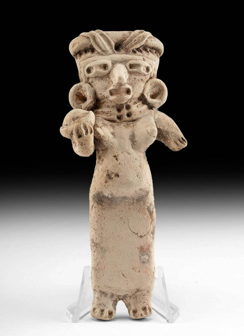 Michoacan Pottery Standing Pregnant Female Figure (1 of 3)