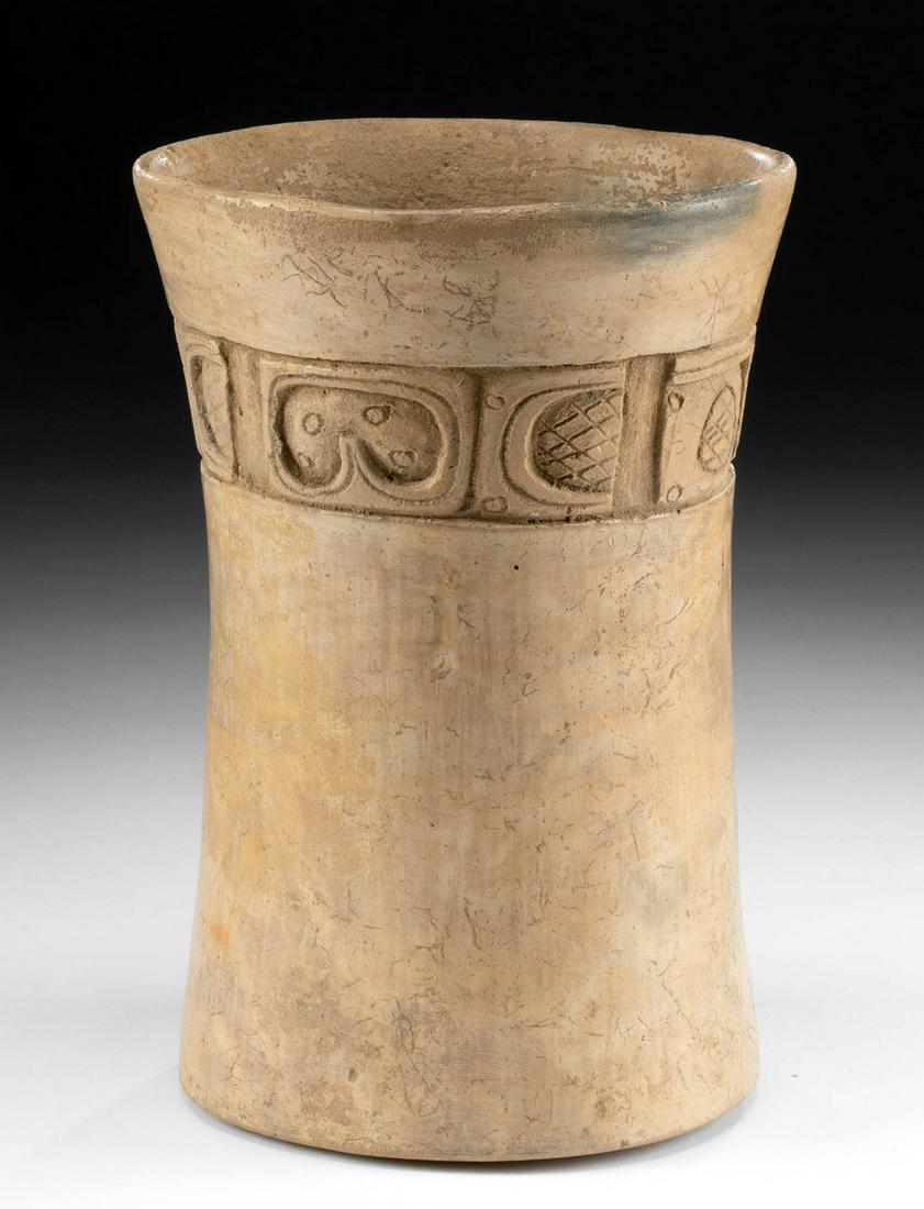 Maya Incised Cylinder, Band of Block Glyphs (1 of 5)