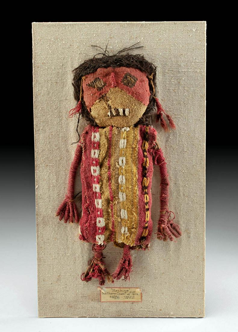 Rare Chancay Textile, Reed, & Human Hair Doll (1 of 3)