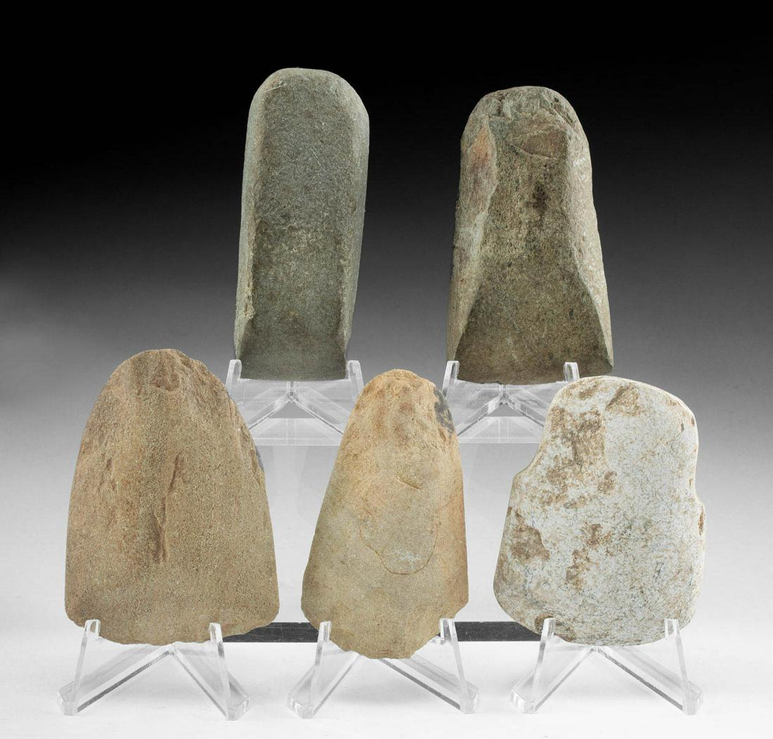 3 Costa Rican & 2 Maya Stone Celts (1 of 3)