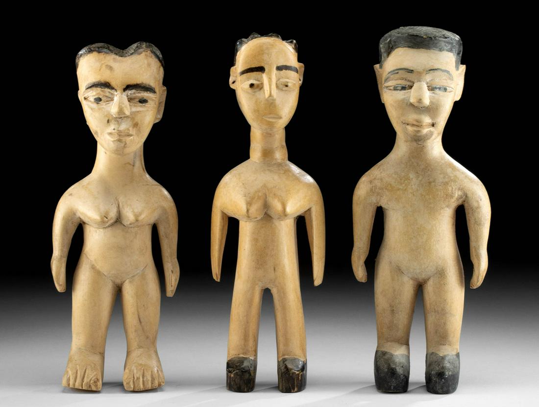 Three 20th C. African Togo Ewe Wood Venavi Figures (1 of 3)