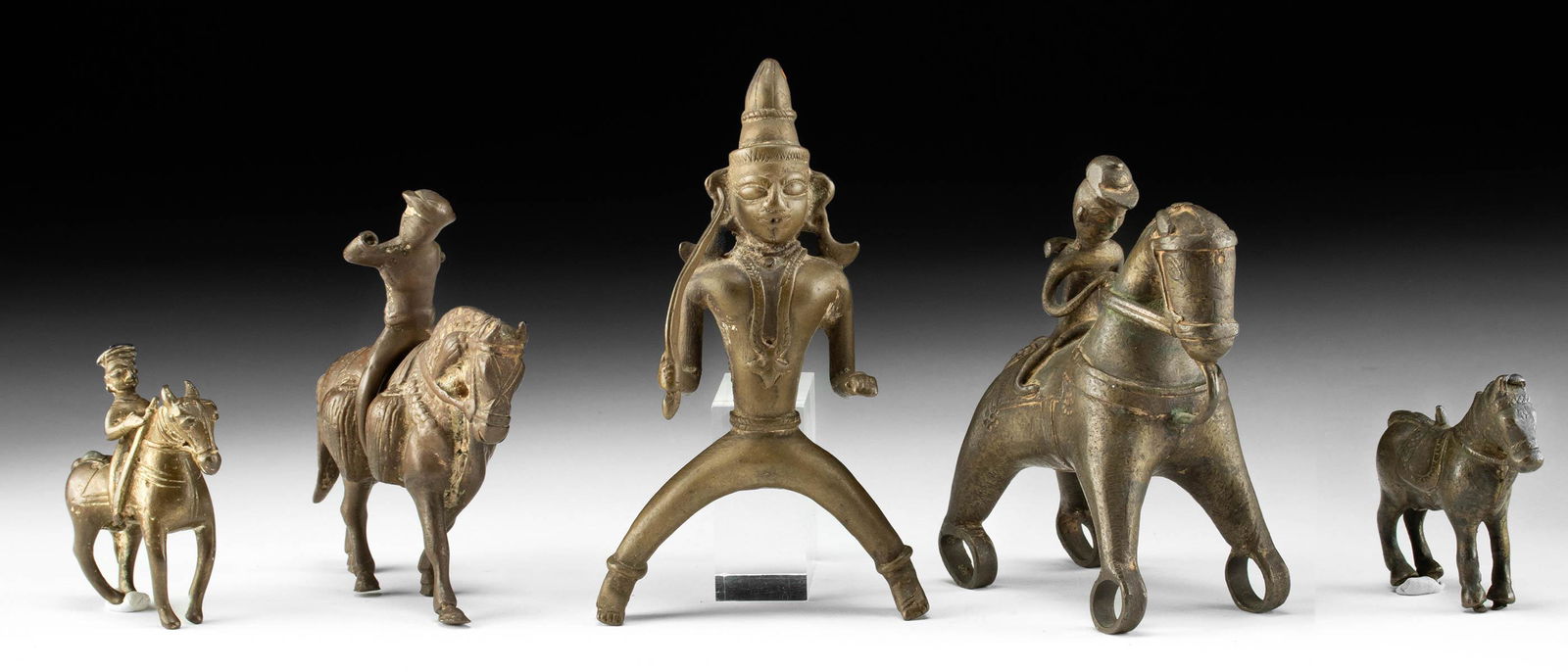 19th C. Indian Brass Horses & Riders, ex-Anthony Quinn (1 of 3)