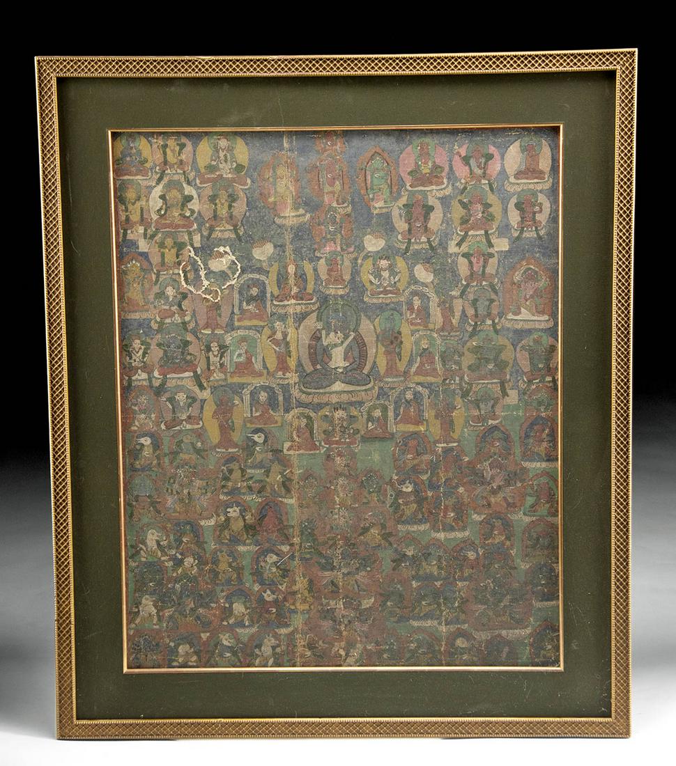 18th C. Tibetan Handpainted Thangka Kulayaraja Tantra (1 of 3)