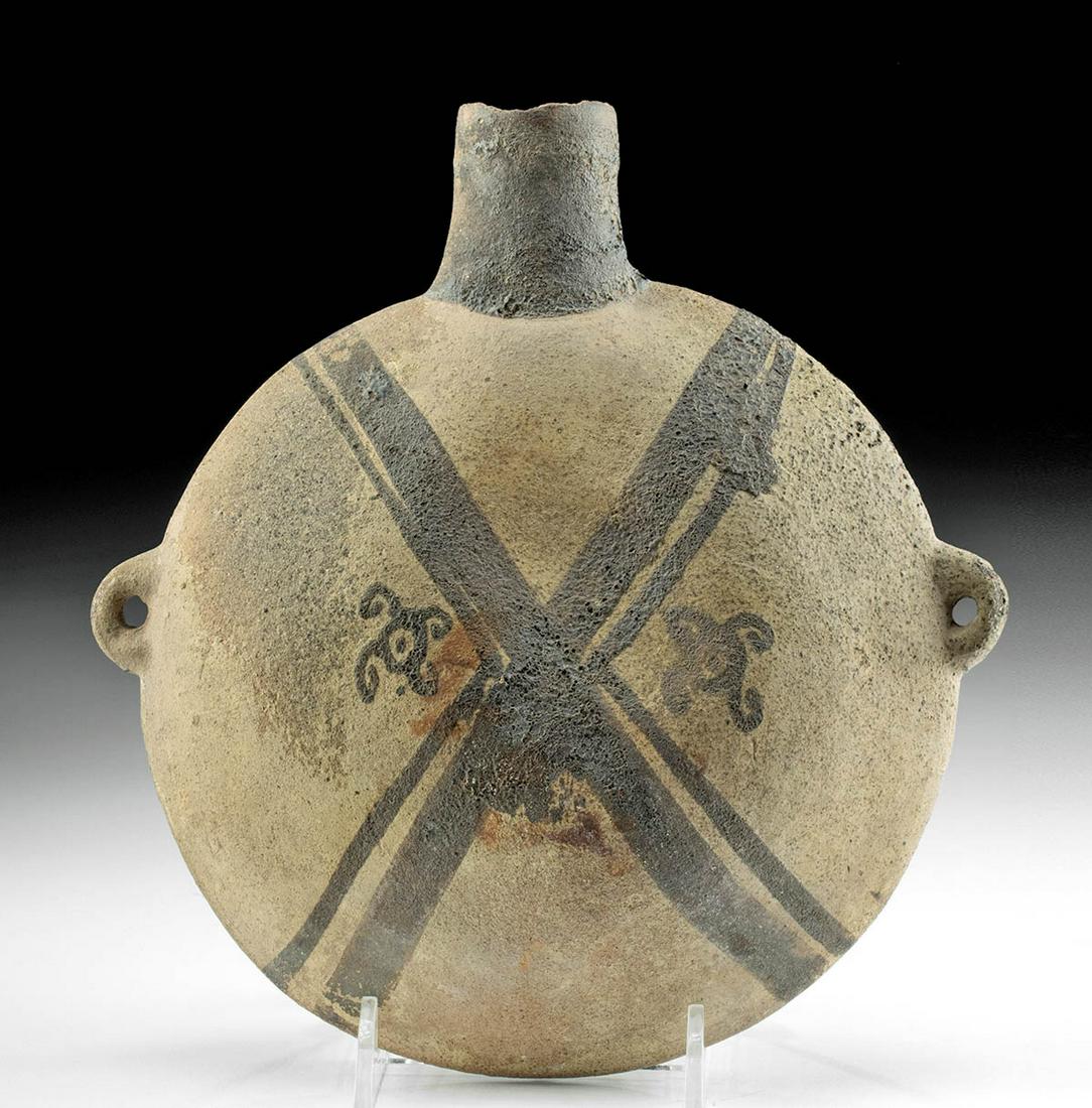 Chancay Bichrome Flask w/ Squid, Octopus (1 of 3)