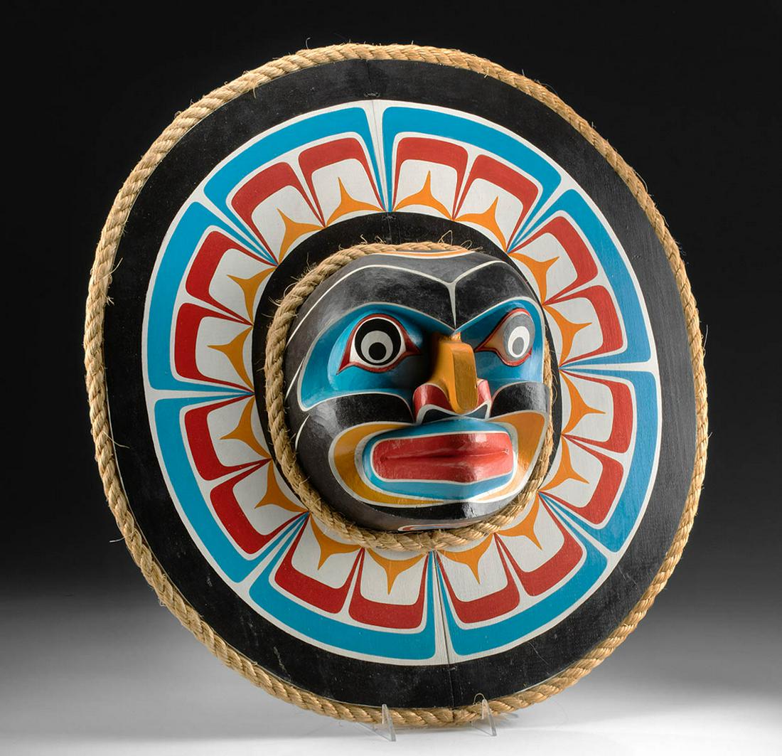 20th C. Kwakiutl Cedar Sun Mask by Wayne Alfred (1 of 5)