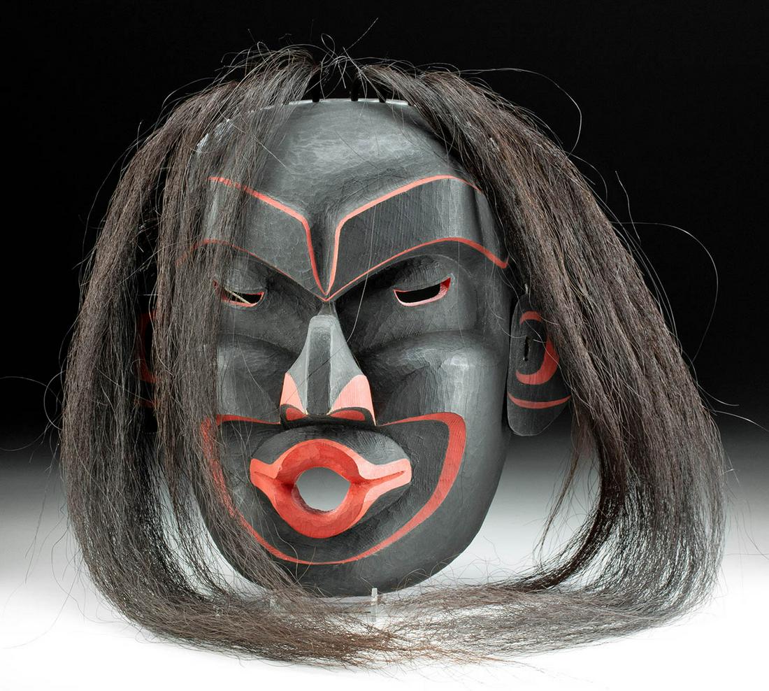 Kwakiutl Mask Oscar Ozzie Matilpi 木製 マスク Mask depicting Kingfisher by Ozzie Matilpi (1958-2005