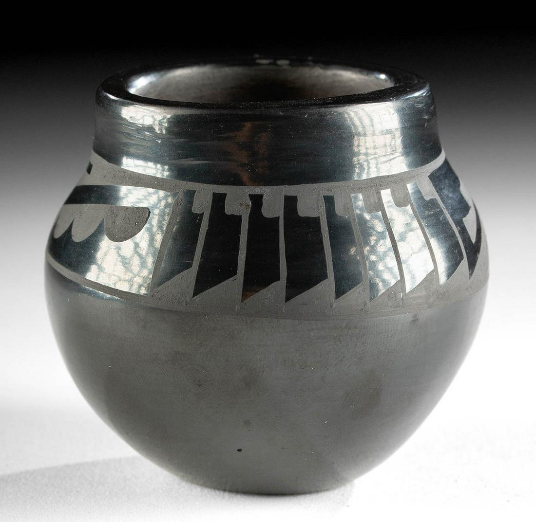 20th C. San Ildefonso Blackware Jar, Helen Gutierrez (1 of 4)
