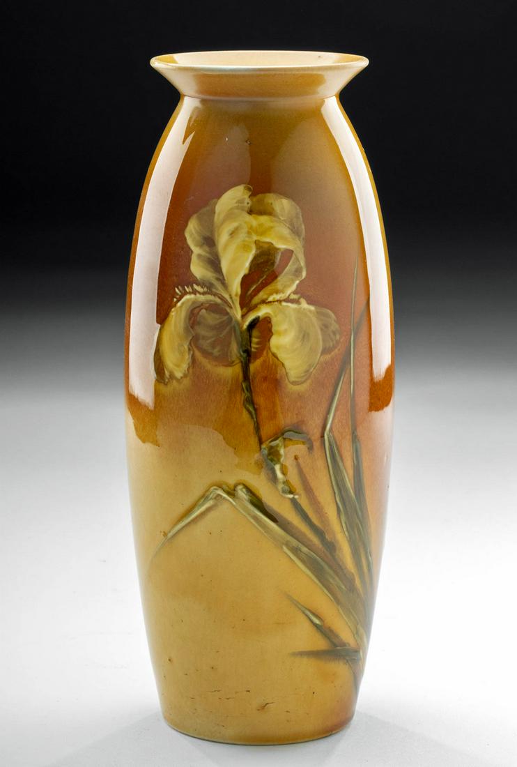 Signed Matthew Daly Rookwood Pottery Vase w/ Iris Glaze (1 of 4)