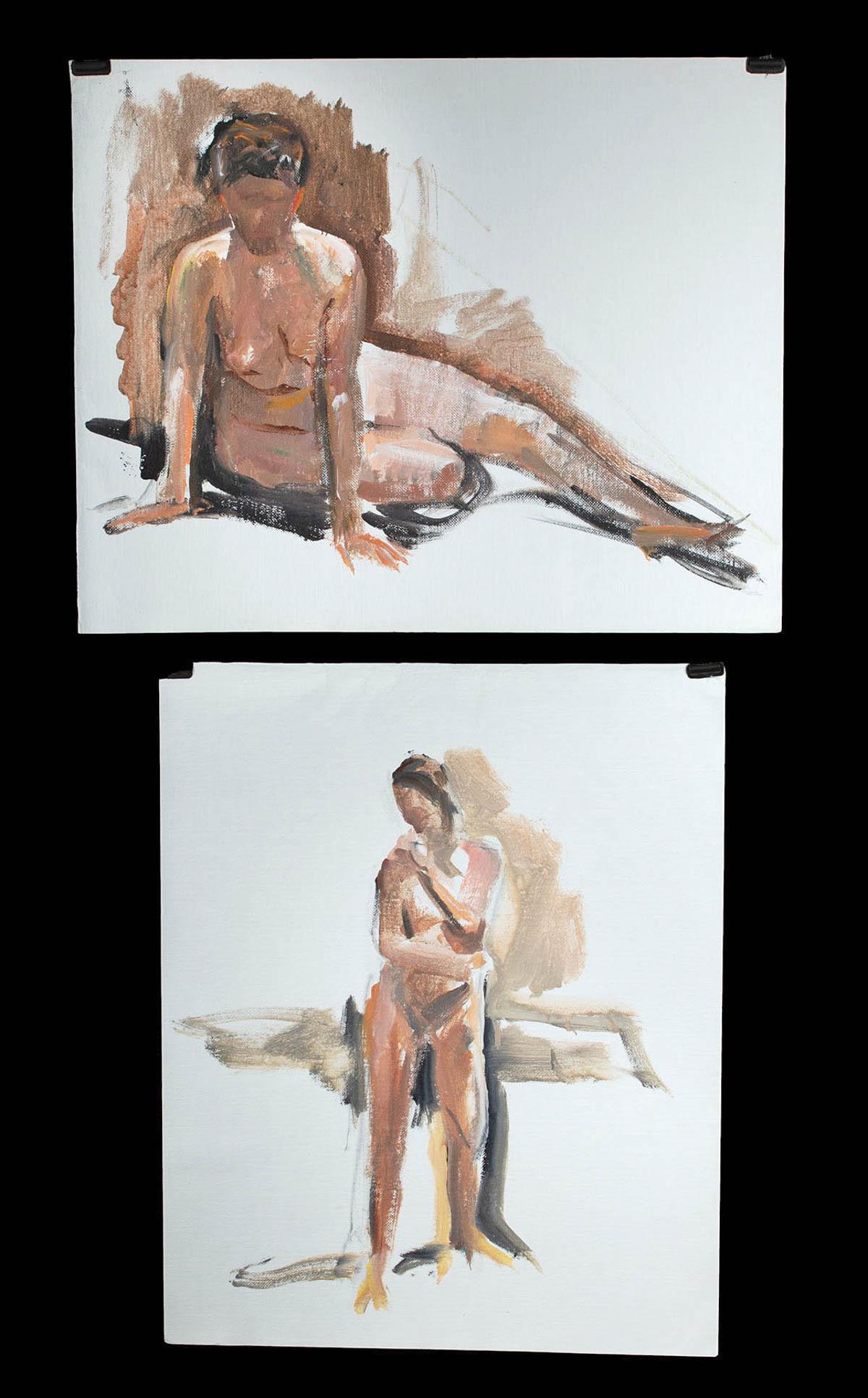 1950s William Draper Paintings - 2 Studies Female Nudes (1 of 4)