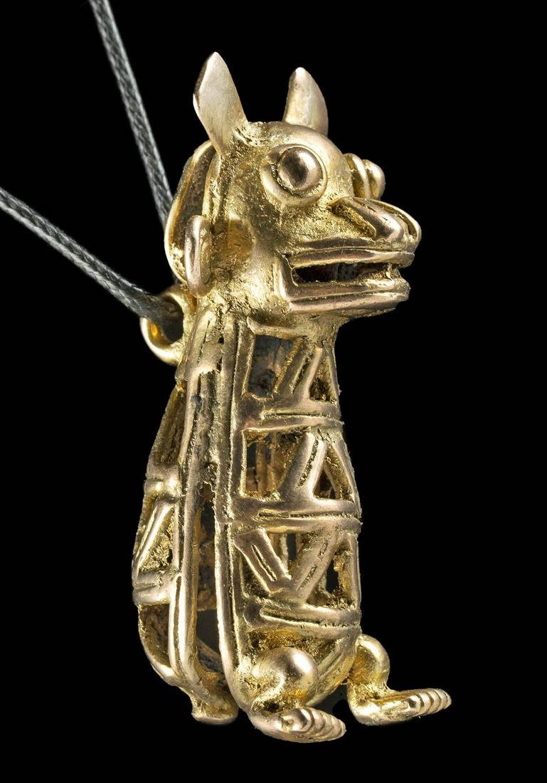 Tairona Tumbaga Zoomorphic Bell Pendant (1 of 3)