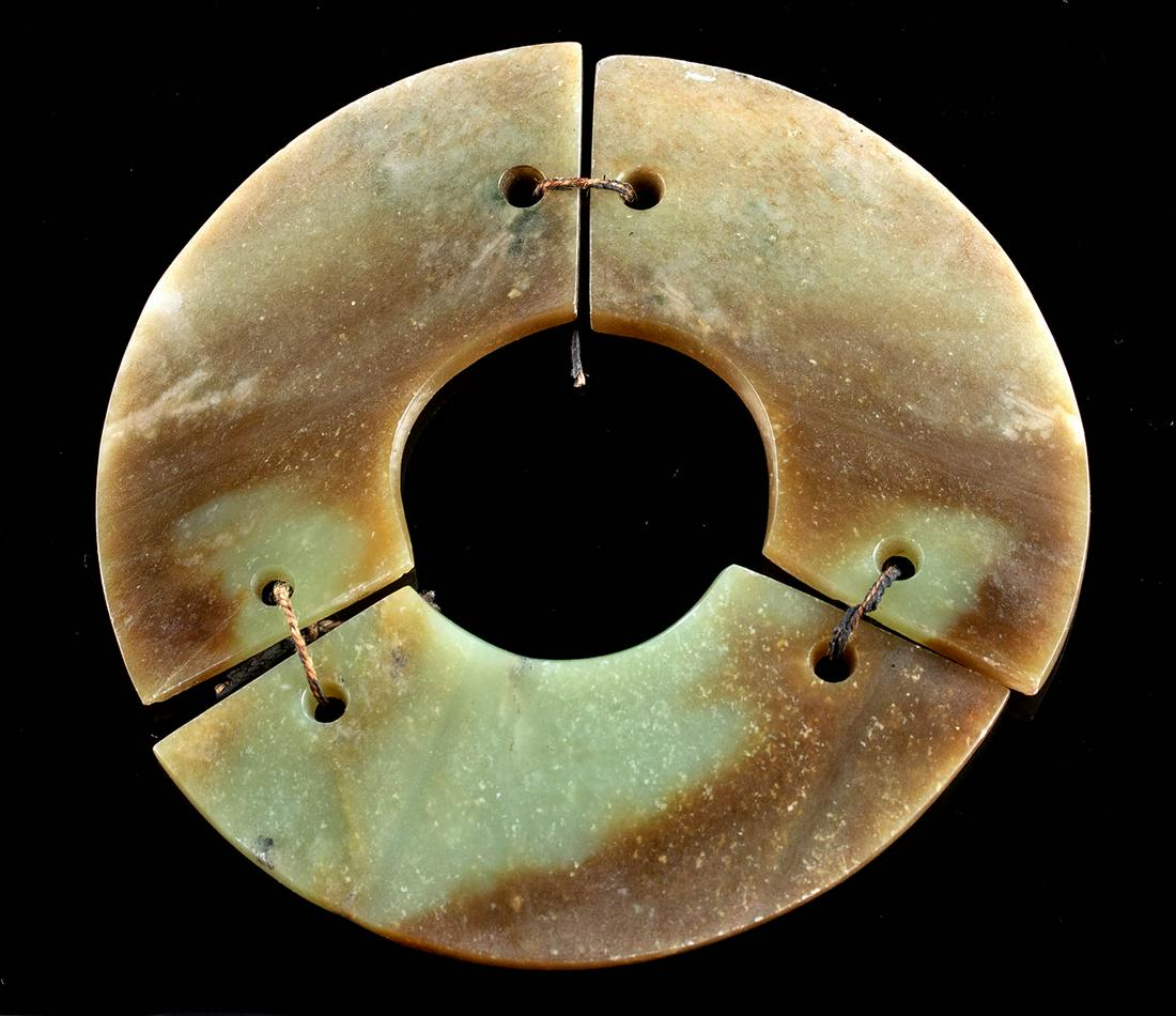 Neolithic Chinese Qijia Jade Triple Huang Bi Disc (1 of 2)