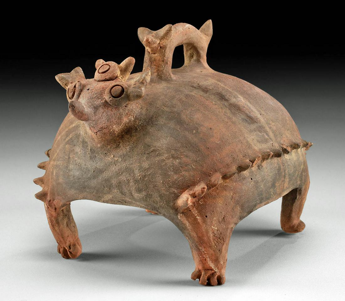 Colima Pottery Incensario Lid Abstract Zoomorph (1 of 4)