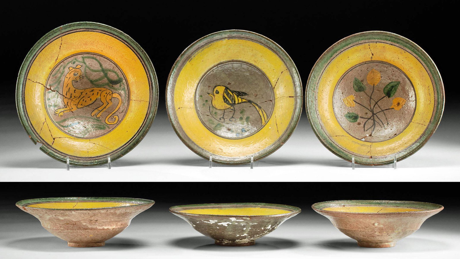 19th C. Guatemalan Majolica Pottery Bowls (3) (1 of 5)