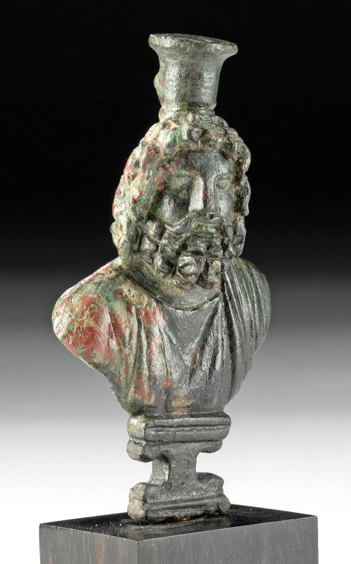Exhibited Roman Bronze Bust of Serapis, ex-Royal Athena (1 of 4)