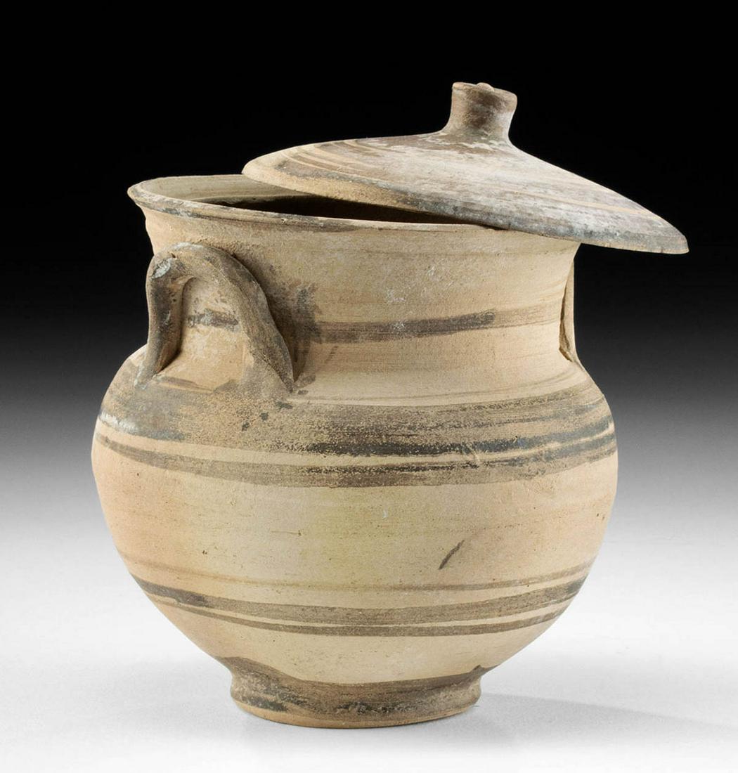 Magna Graecia Messapian Bichrome Pyxis w/ Lid (1 of 4)