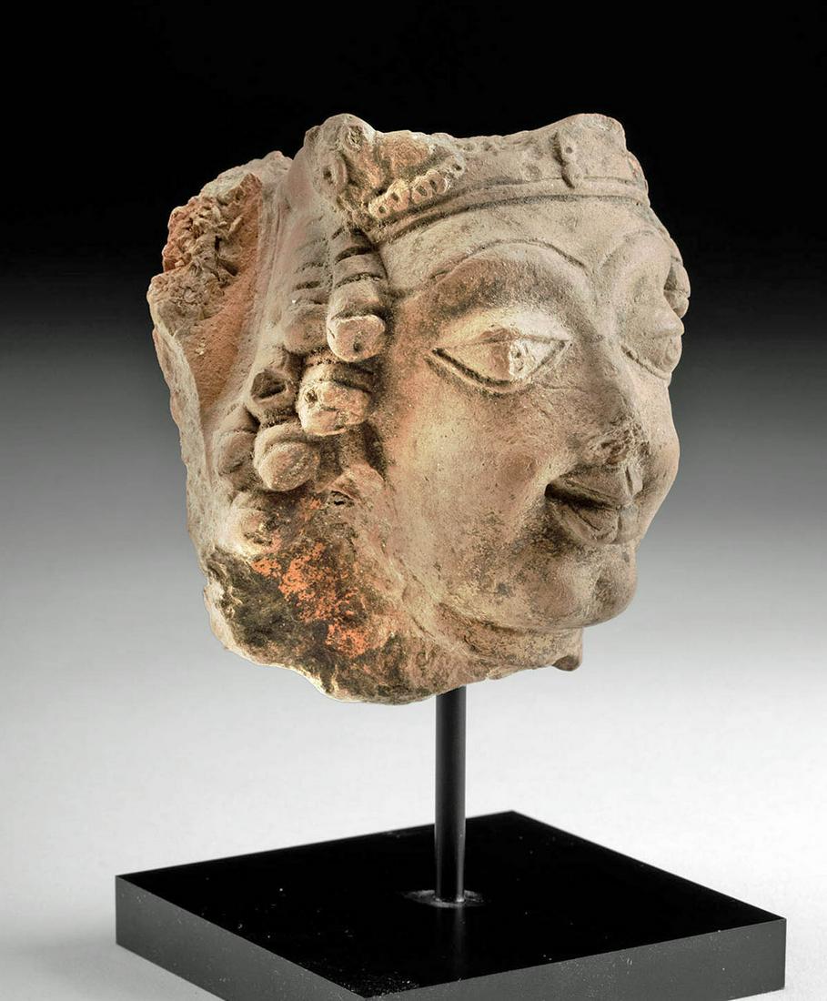 4th C. Indian Gupta Terracotta Head of a Prince (1 of 4)