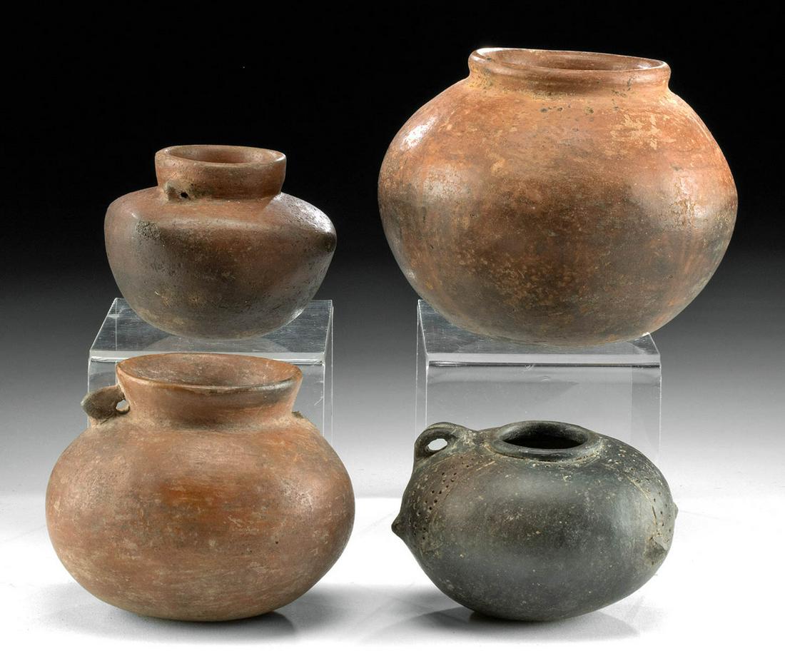 3 Narino Pottery Jars + 1 Manteno Blackware Jar (1 of 3)