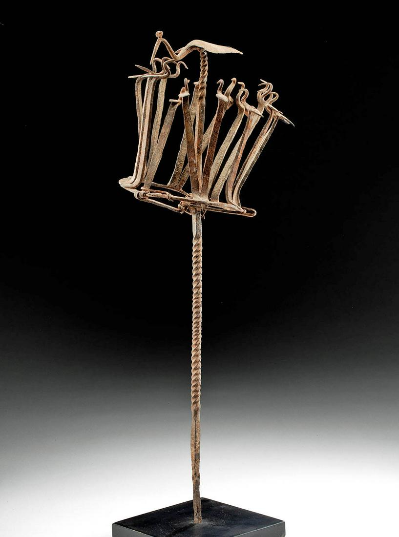 20th C. African Yoruba Iron Staff (to Protect / Heal) (1 of 4)