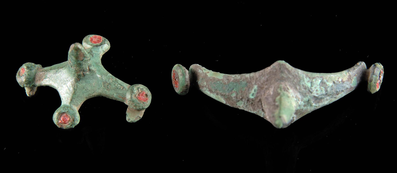 Rare Romano-British Enameled Bronze Prick Spurs (2) (1 of 2)