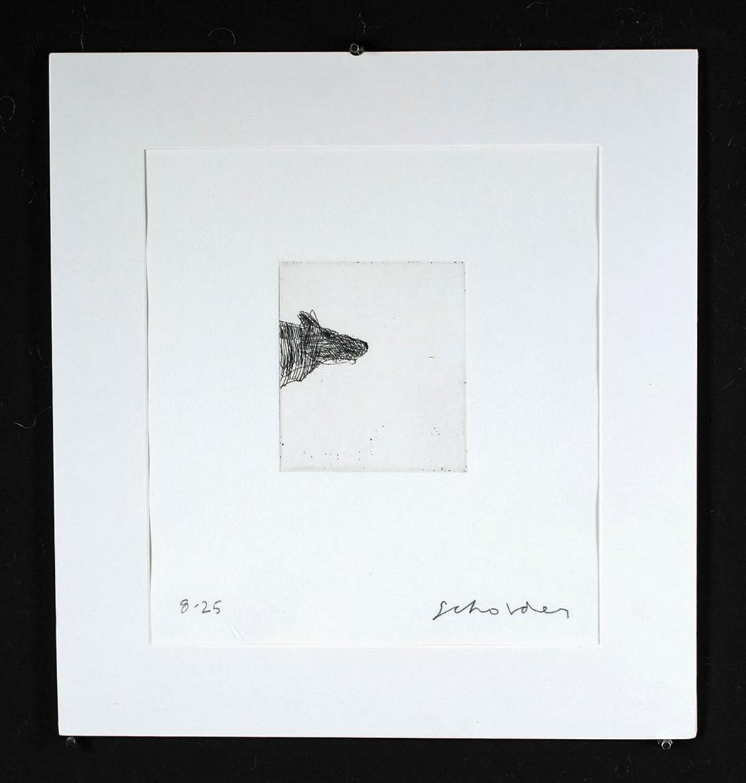 Signed Fritz Scholder Print - Wolf in Profile (1 of 4)