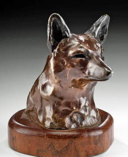 John Scott Bronze - "My Fox" (2001): John J. Scott (American, 1919-2016). "My Fox" silicon bronze, 1995. Inscribed with the artist's signature and ram symbol as well as the title of the piece and the edition number 2/250 on the lower edg