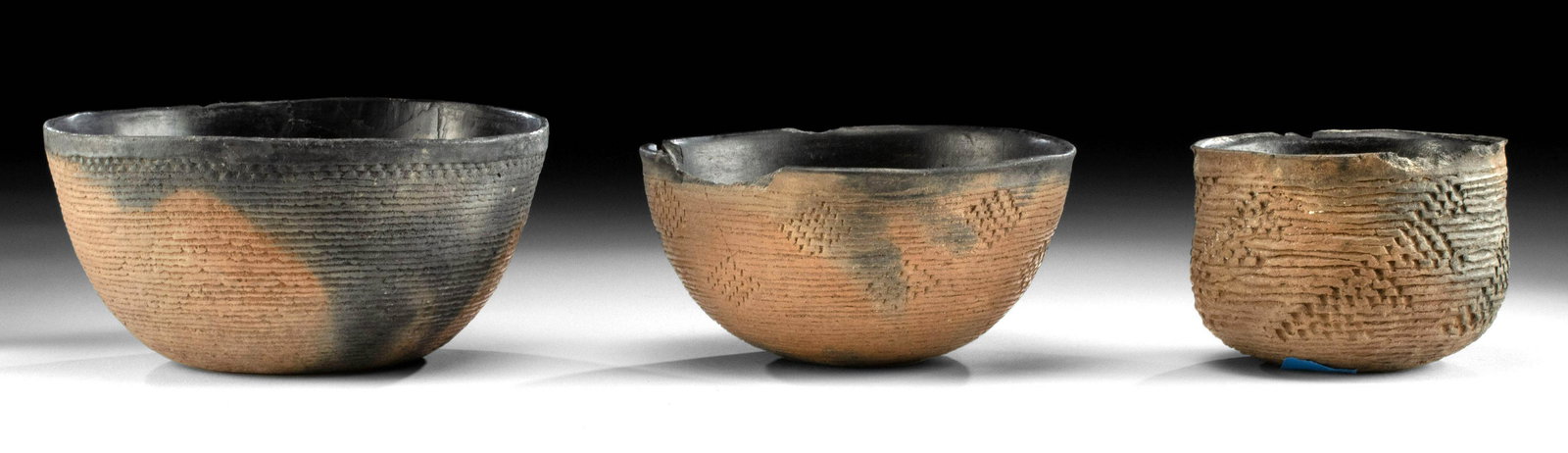 3 Prehistoric Salado Reserve Corrugated Pottery Bowls (1 of 5)