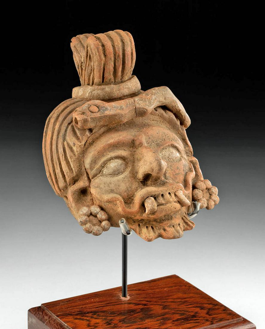 Maya Pottery Maskette Bearded God Snake Quetzalcoatl? (1 of 4)