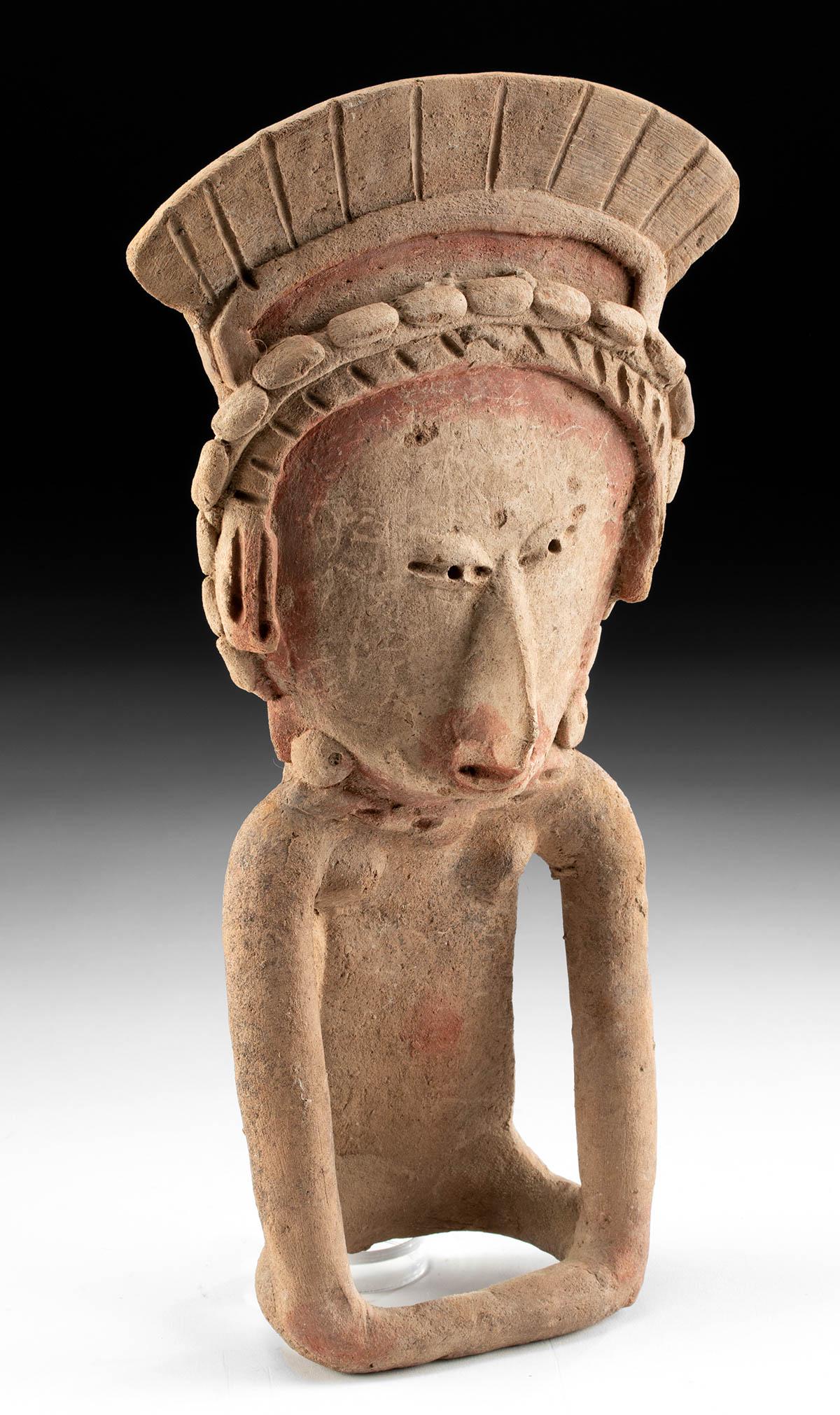 Tall Veracruz Pottery Seated Female Coast Watcher (1 of 4)