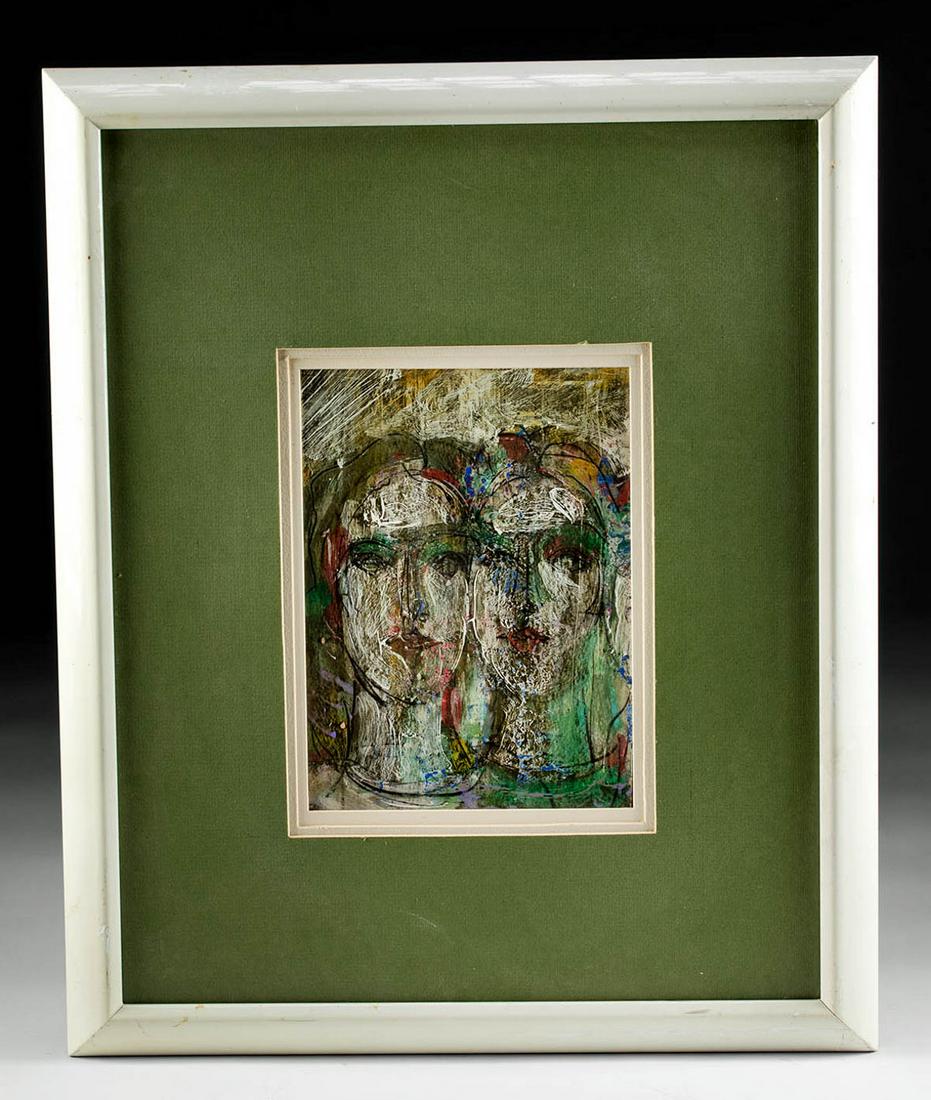 Harold Frank Painting - "Two Green Heads" (1 of 3)
