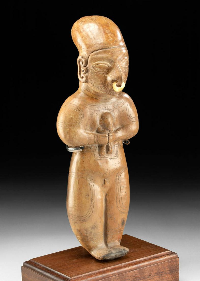 Bahia Pottery Ocarina Male Figure w/ Gold Nose Ring (1 of 4)