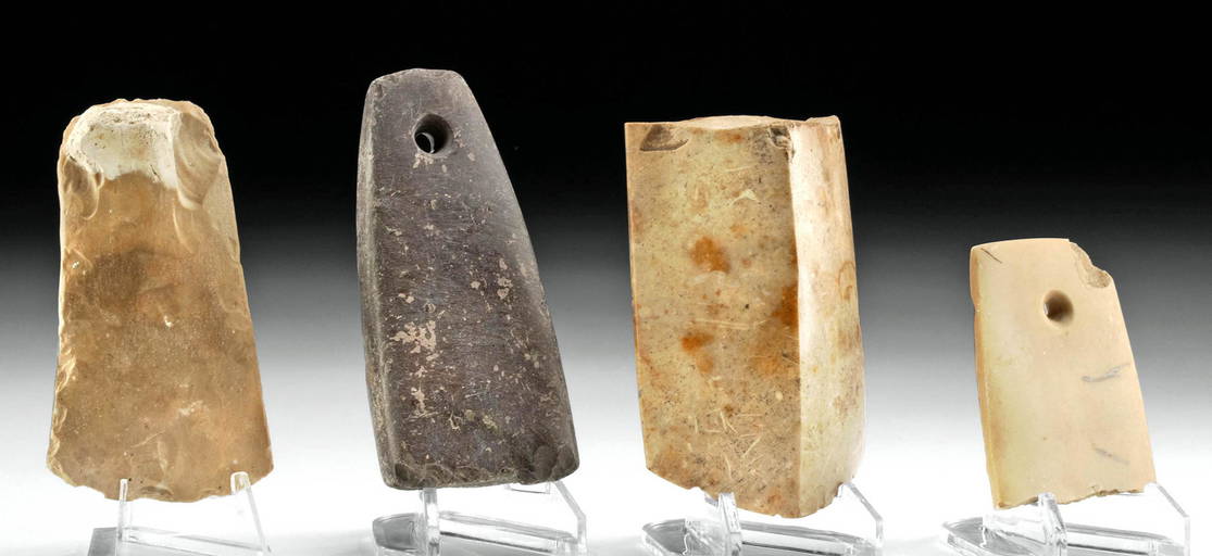 4 Neolithic Javanese Stone Adzes & Gouge Tools (#0229) on Nov 17, 2022 ...