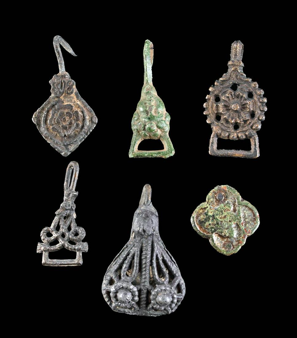 15th C. English Dress Hooks (Pewter, Bronze & Brass) (1 of 2)