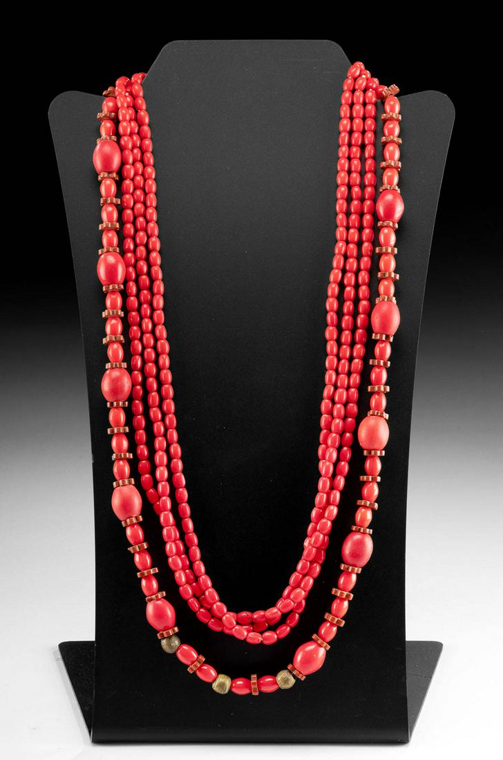 19th C. European / African Glass Bead Necklaces (pr) (1 of 4)