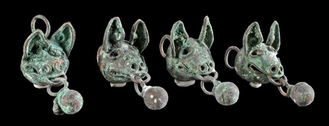 16th C. Mixtec Post-Conquest Copper Festival Bells, Canines (1 of 3)