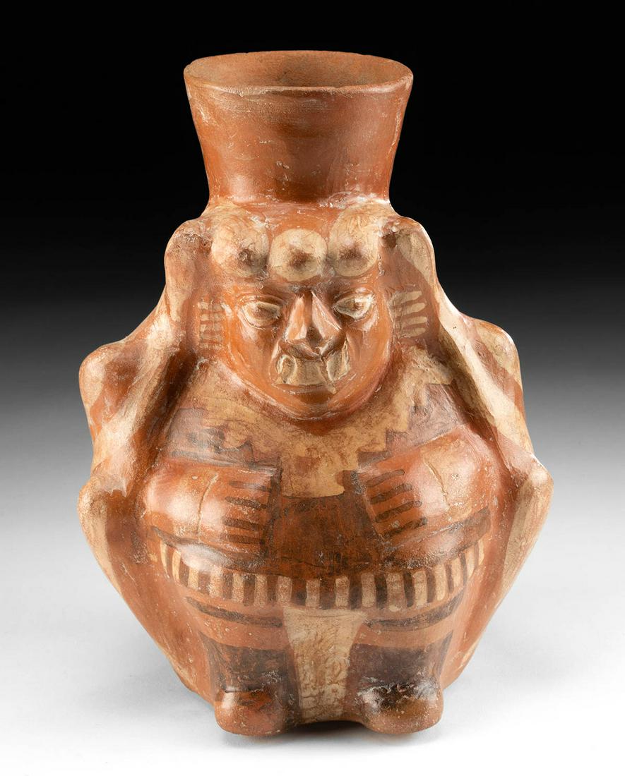 Tall Moche Polychrome Jar w/ Ai Apec (1 of 4)