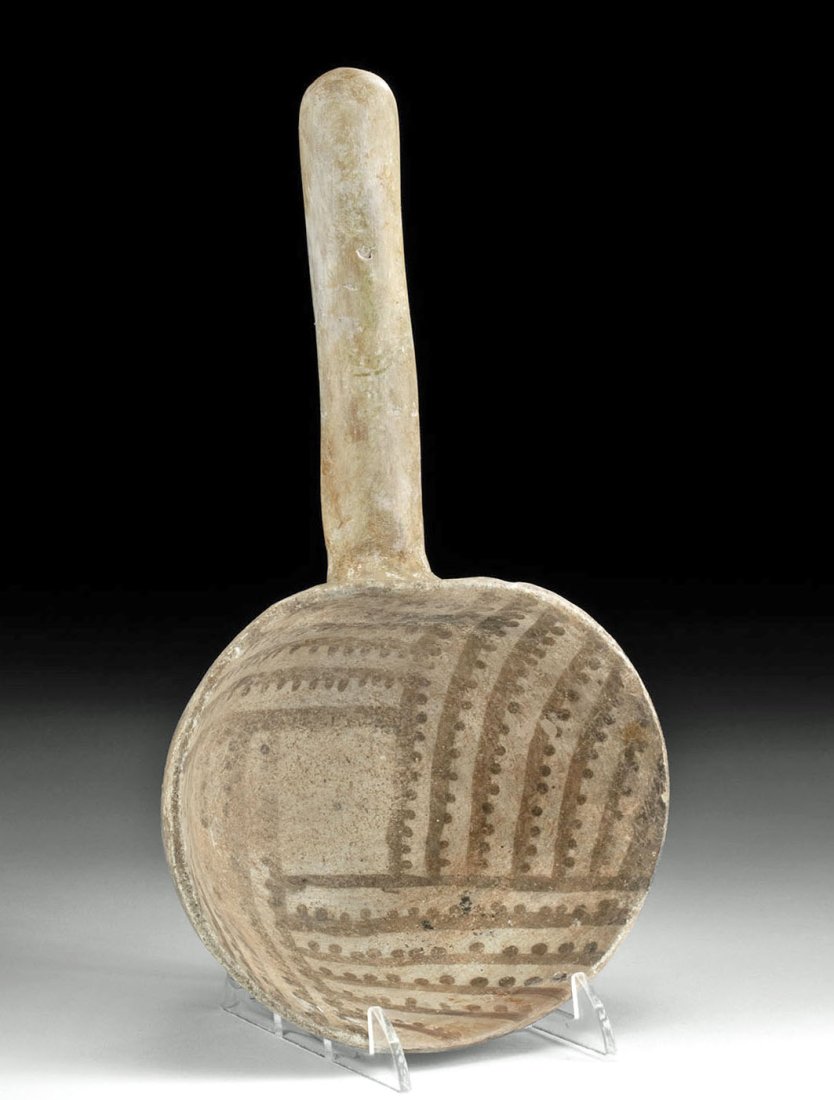 Prehistoric Anasazi Mesa Verde Black on White Dipper (1 of 2)