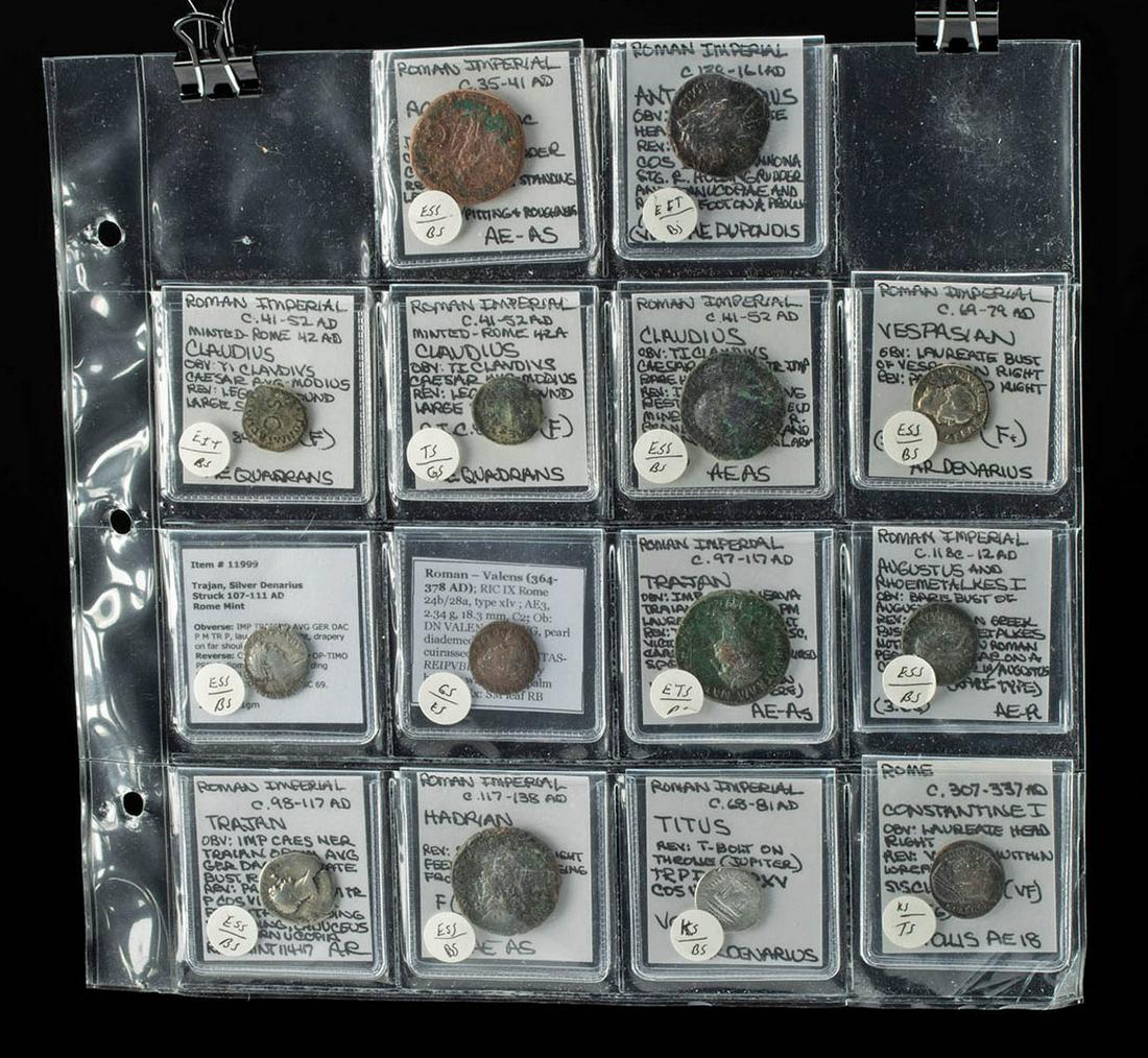 14 Roman Empire Silver, Copper & Bronze Coins (1 of 2)