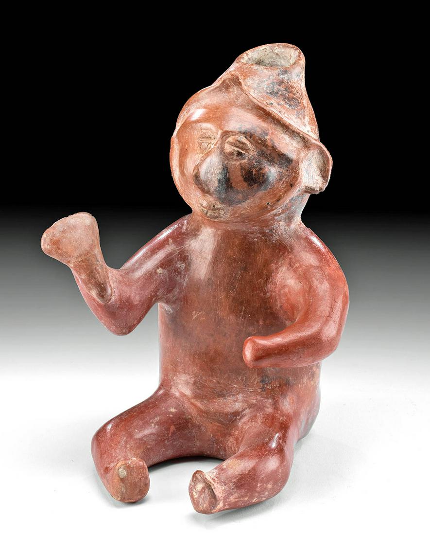 Colima Figural Vessel Seated Male Warrior (1 of 4)