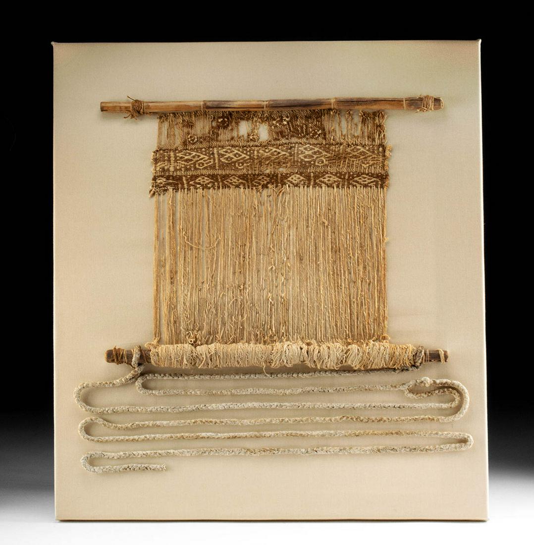 Chimu Textile Weaving on Wooden Backstrap Loom Bars (1 of 4)