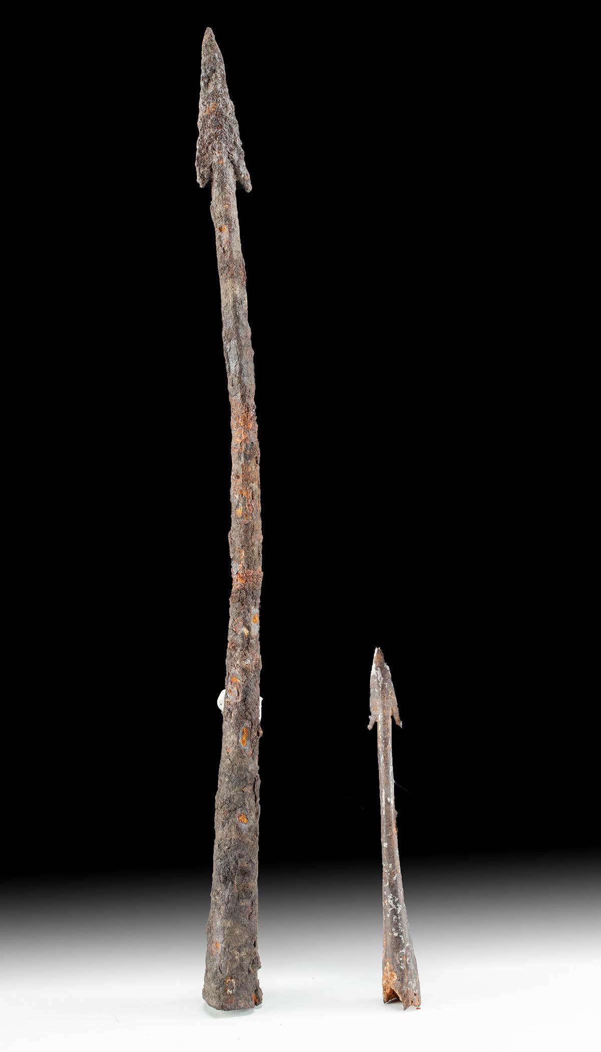 Roman Iron Spear Tip + Medieval European Spear Tip (1 of 2)