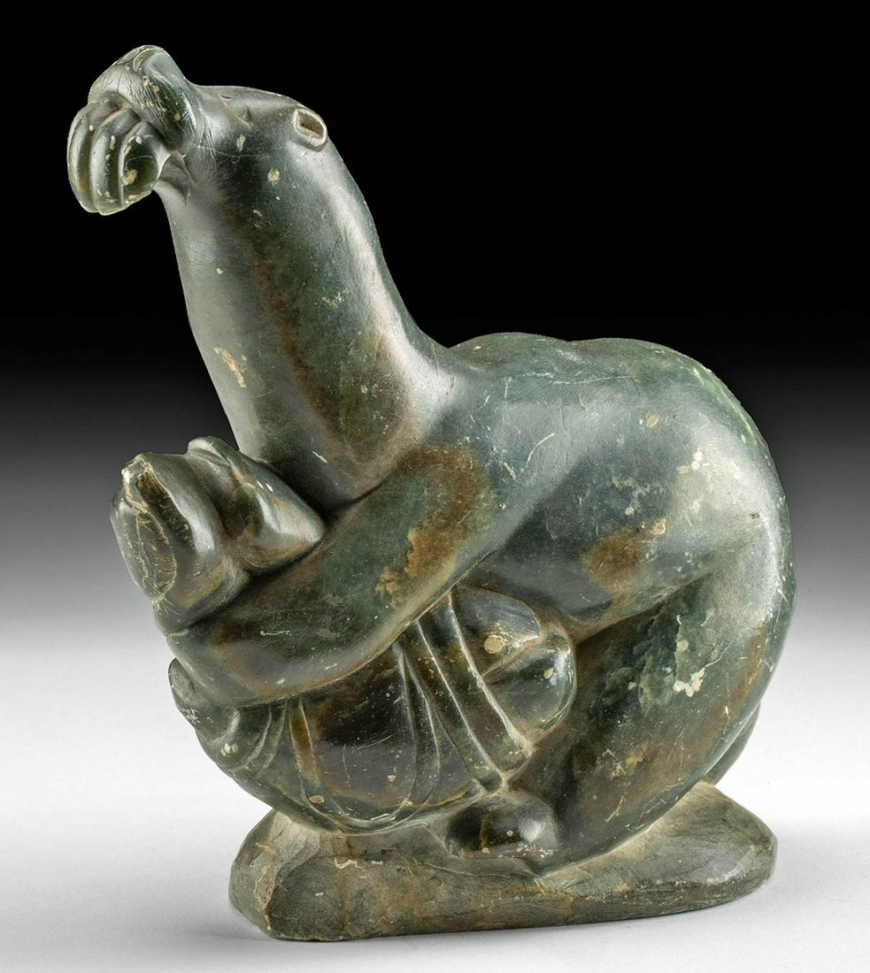 19th C. Canadian Inuit Soapstone Seal Carving (1 of 4)