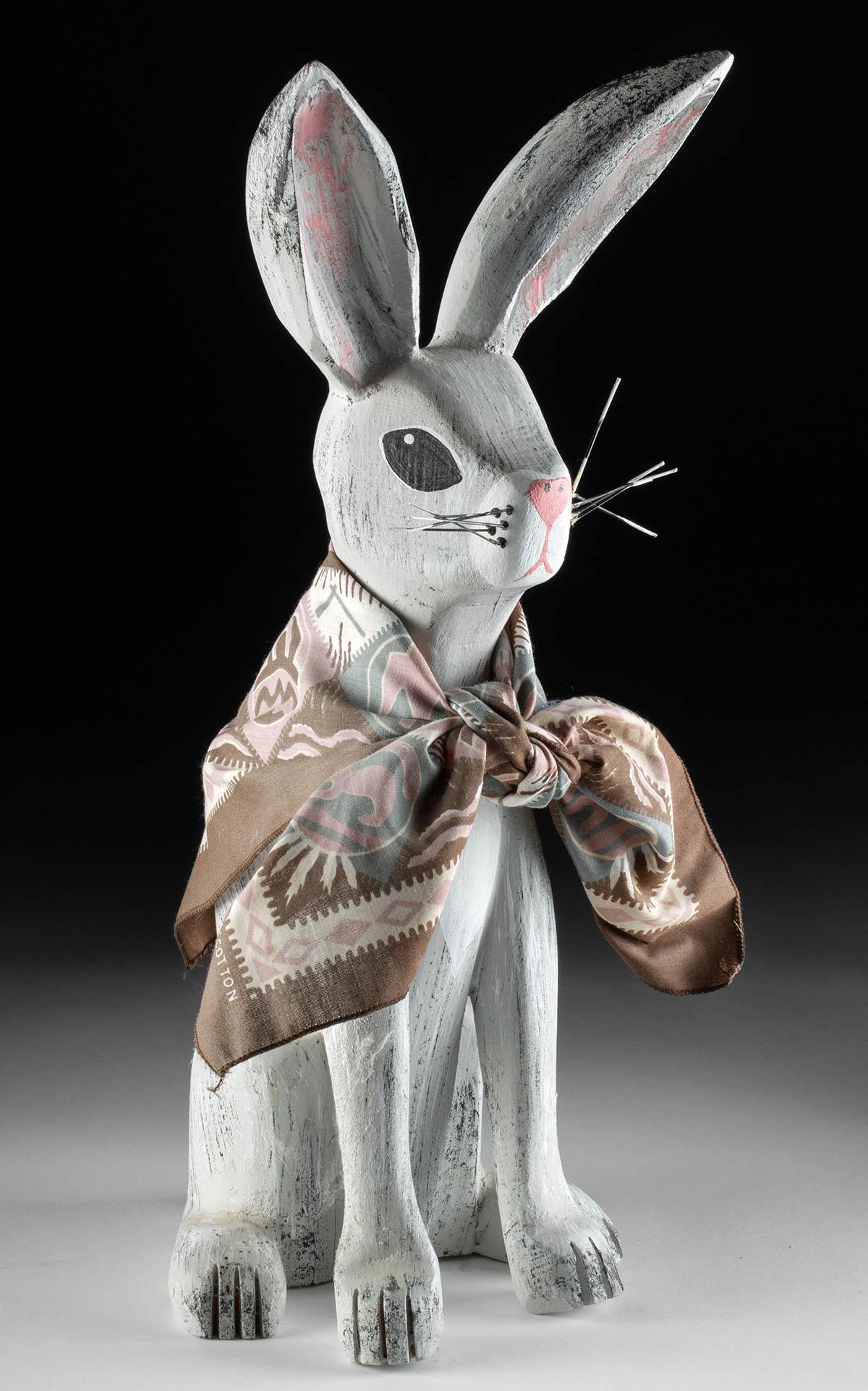 New Mexican Folk Art Wood Carving - Rabbit (1989) (1 of 4)