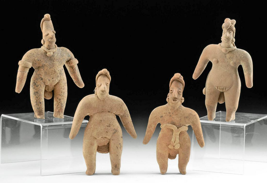 4 Colima Pottery Standing Figures (1 of 3)