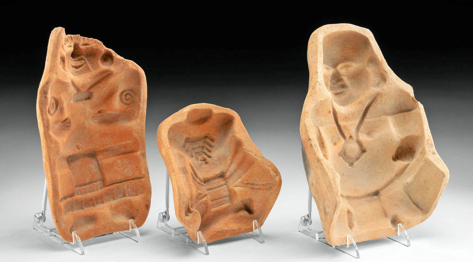 Maya Terracotta Figure Molds, ex-Schmitt (1 of 3)